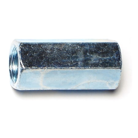 Midwest Fastener Coupling Nut, 7/16"-20, Steel, Zinc Plated, 1-1/4 in Lg, 16 PK 53769